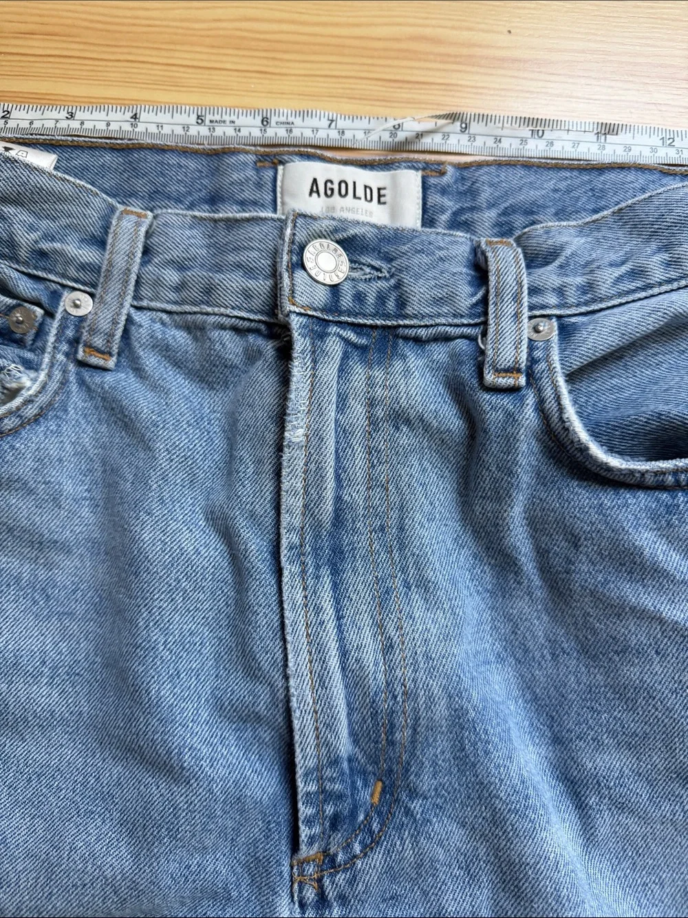 Agolde Light Blue High-Waist Wide-Leg Jeans size 28” - Picture 3 of 6